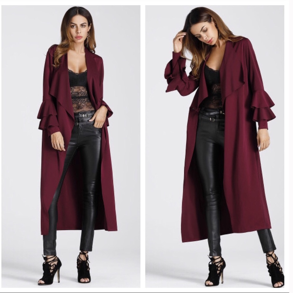 ‼️BOGO‼️NWT Waterfall Double Ruffle Over Coat